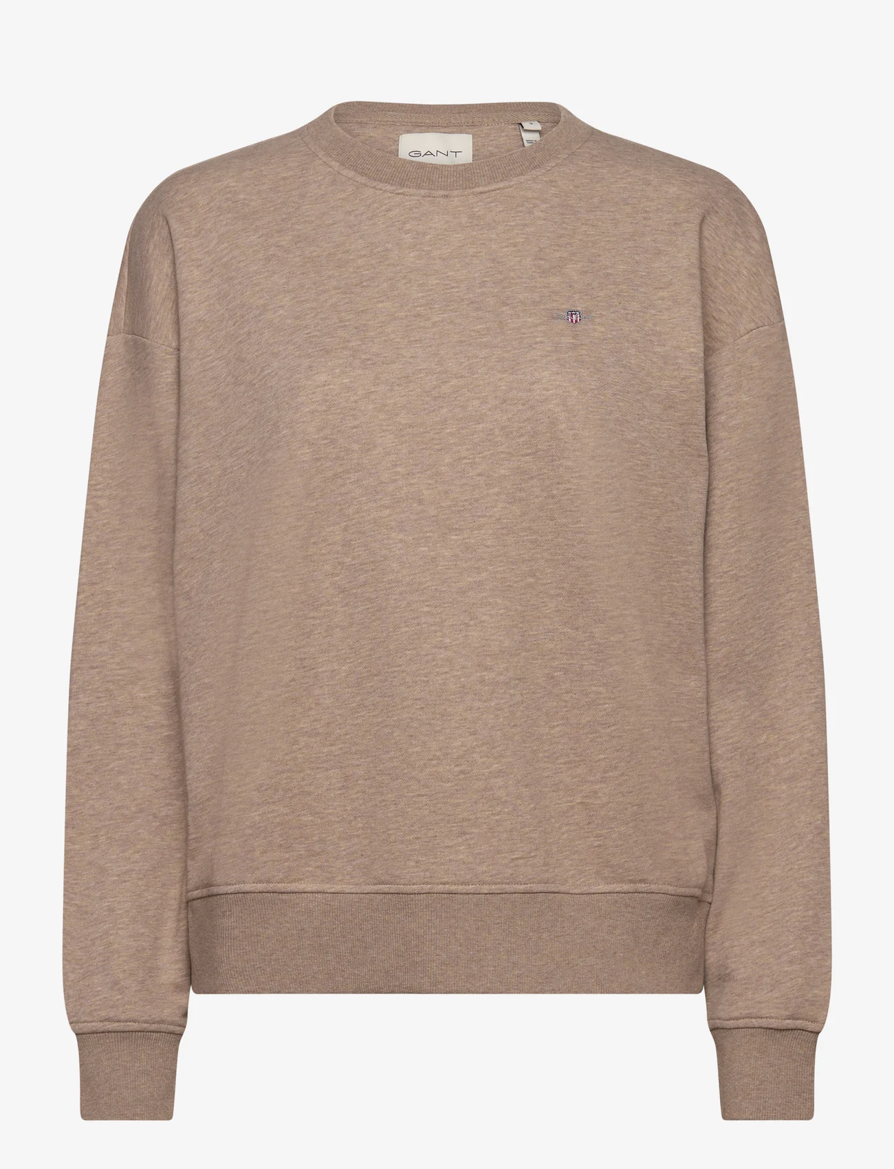 GANT - REL SHIELD C-NECK SWEAT - sweatshirts & kapuzenpullover - desert brown - 0