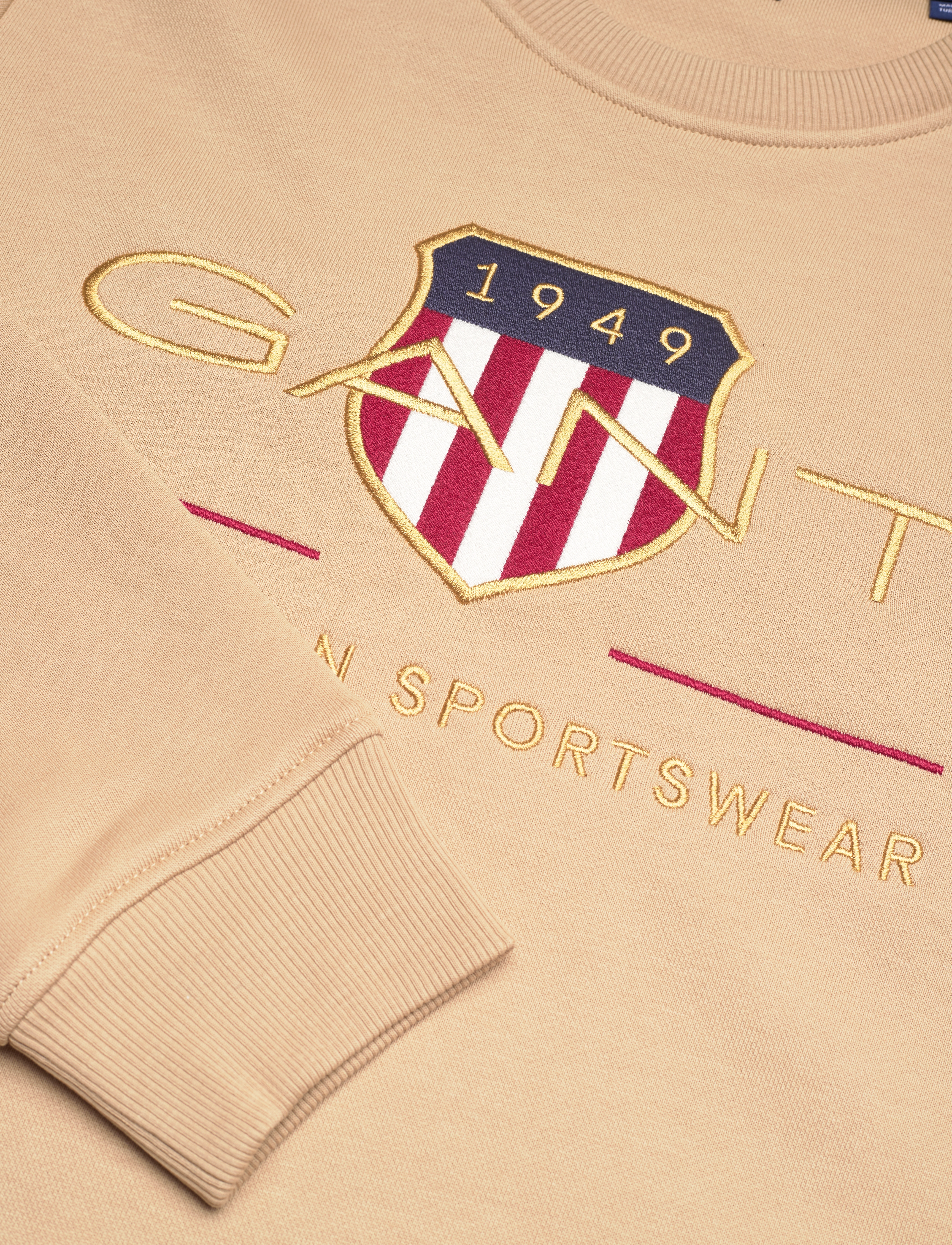 GANT - ARCHIVE SHIELD C-NECK SWEAT - hazelwood beige - 2