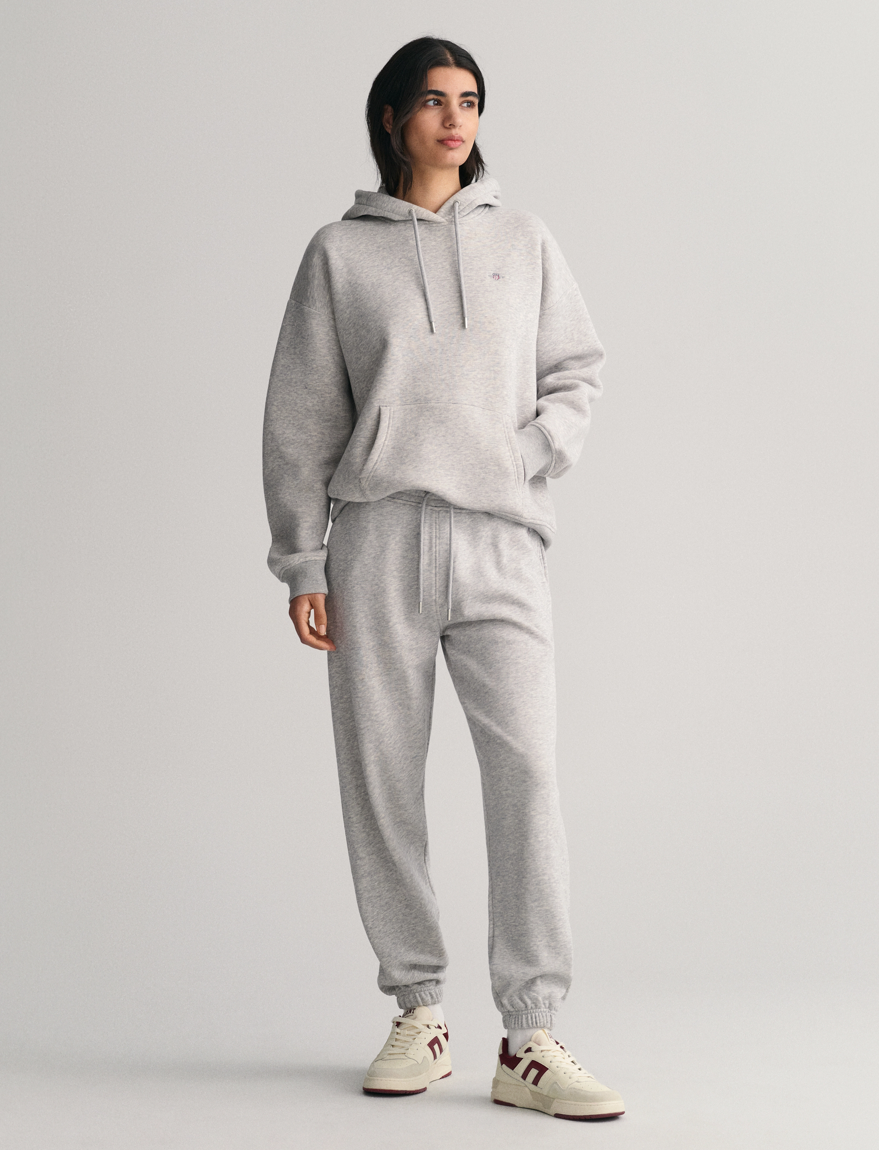 GANT - SHIELD SWEATPANTS - light grey melange - 4