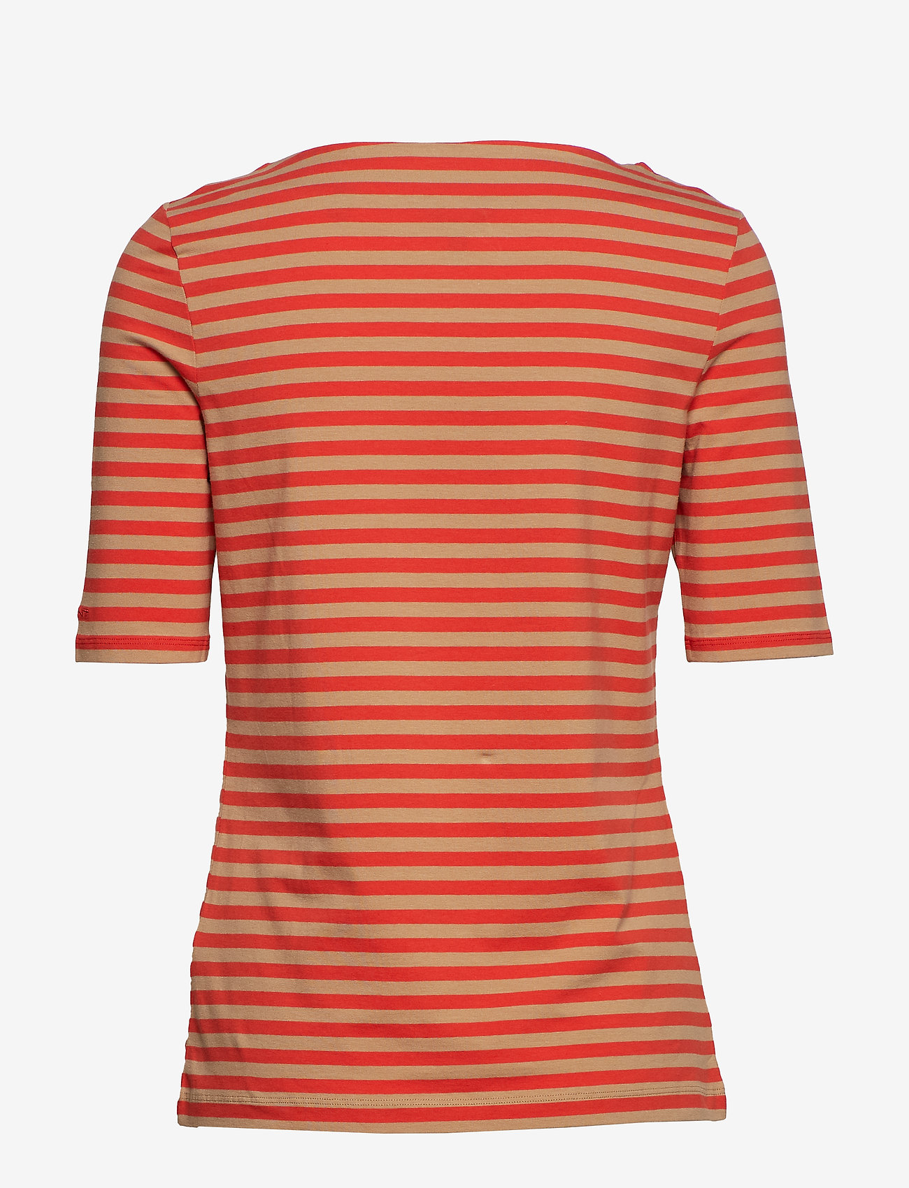 GANT - D1. BOATNECK STRIPED TOP - blood orange - 1