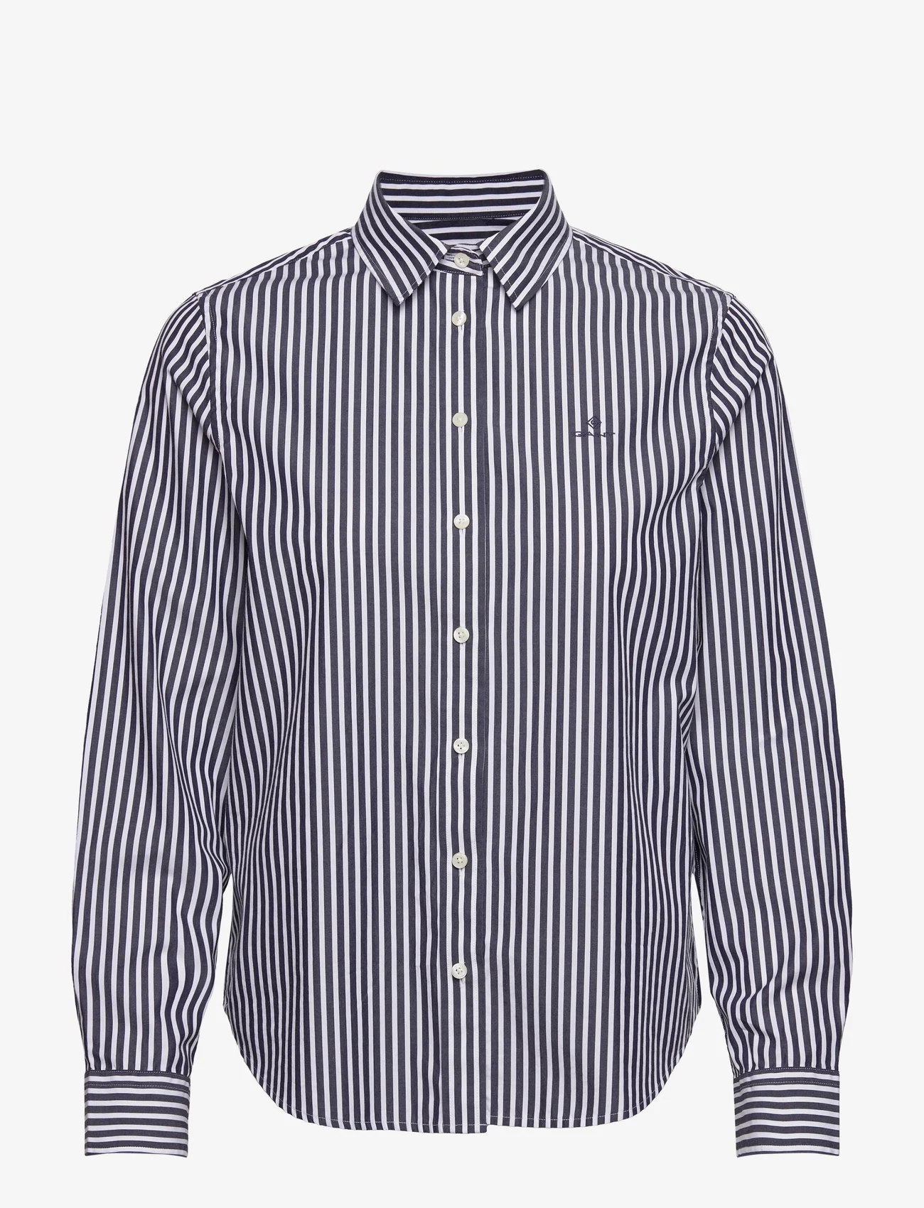 GANT - REG BROADCLOTH STRIPED SHIRT - langermede skjorter - classic blue - 0