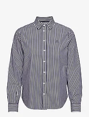 GANT - REG BROADCLOTH STRIPED SHIRT - langermede skjorter - classic blue - 0