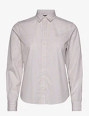 GANT - REG BROADCLOTH STRIPED SHIRT - langermede skjorter - putty - 0