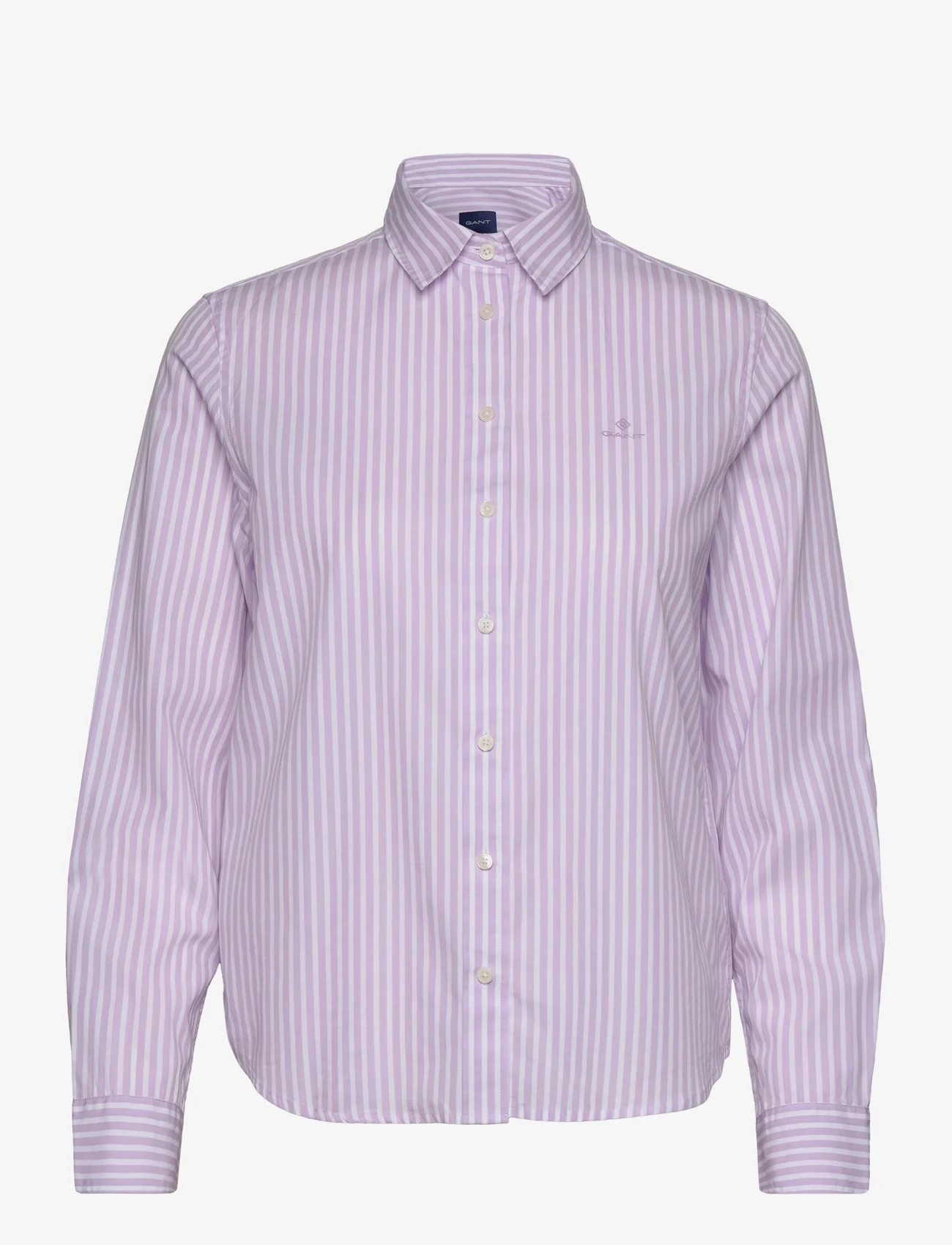 GANT - REG BROADCLOTH STRIPED SHIRT - long-sleeved shirts - soothing lilac - 0