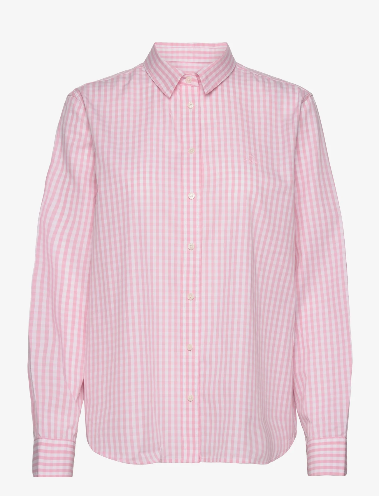 GANT - REG BROADCLOTH GINGHAM SHIRT - langärmlige hemden - blushing pink - 0