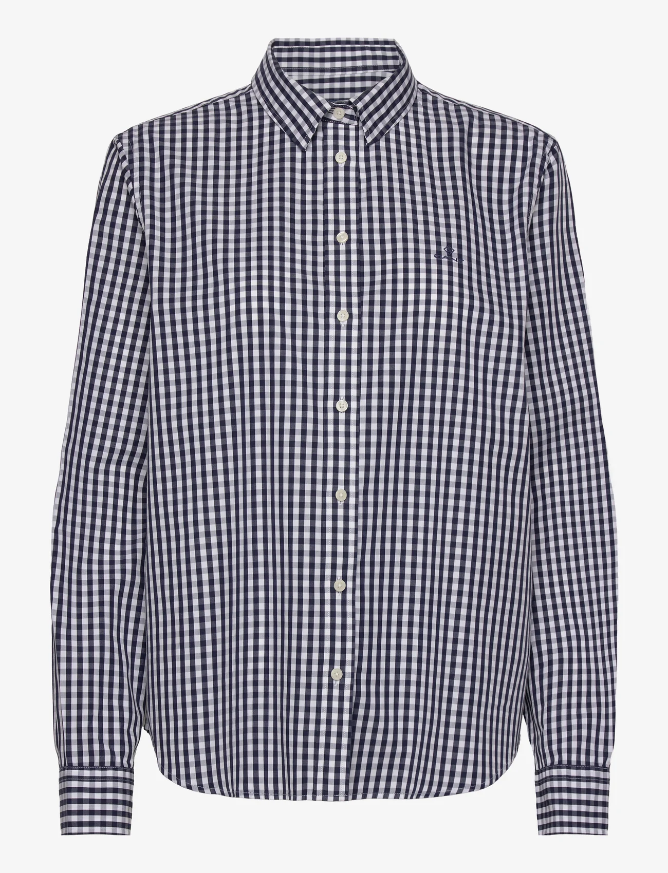 GANT - REG BROADCLOTH GINGHAM SHIRT - langermede skjorter - classic blue - 0