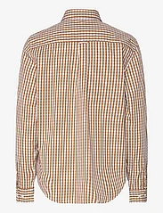 GANT - REG BROADCLOTH GINGHAM SHIRT - langermede skjorter - warm khaki - 1