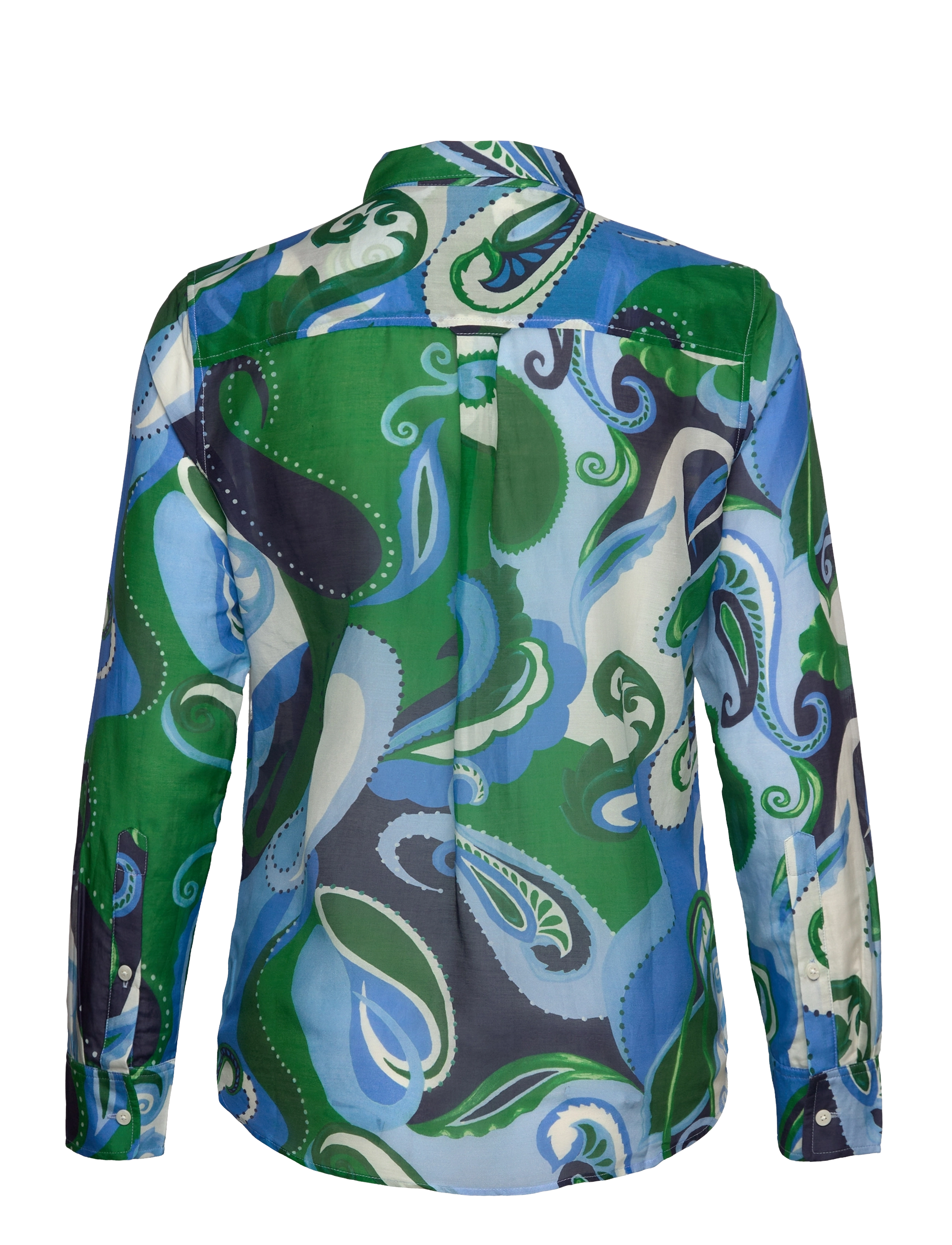 GANT - D1. REGULAR PAISLEY COT SILK SHIRT - classic blue - 1