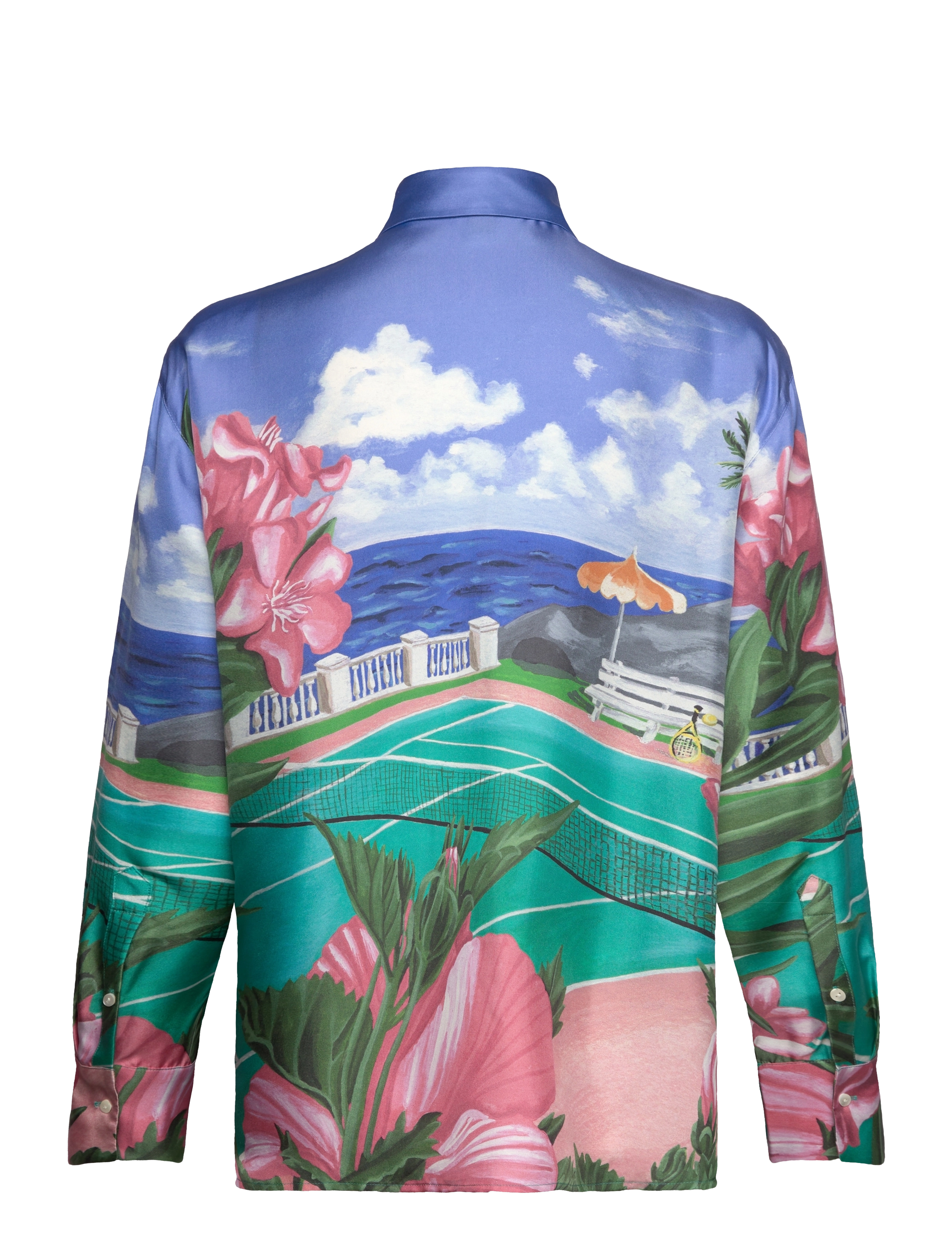 GANT - D1. SCENERY PRINT SILK SHIRT - geranium pink - 1