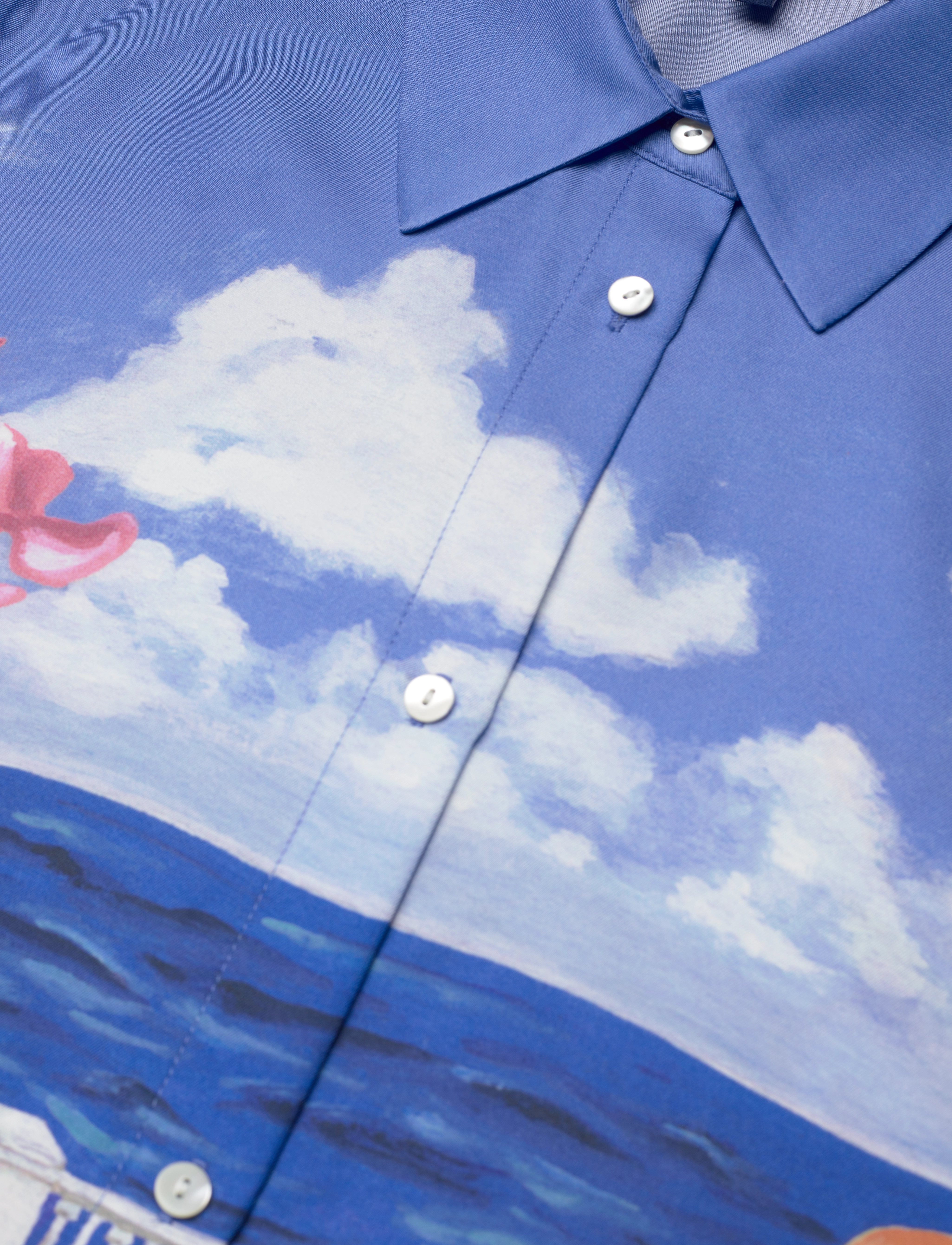 GANT - D1. SCENERY PRINT SILK SHIRT - geranium pink - 2