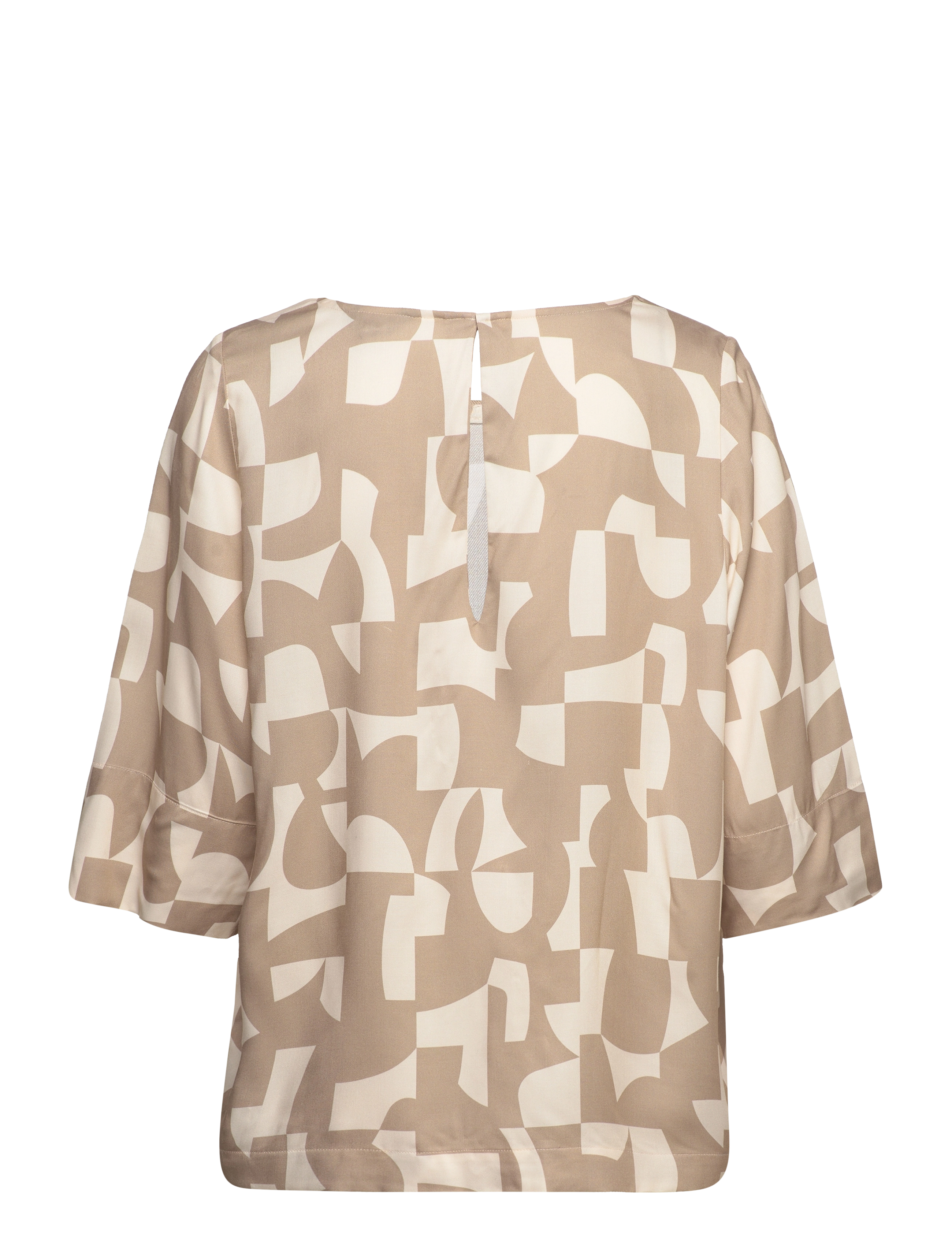 GANT - D2. GEOMETRIC SS TOP - hazelwood beige - 1