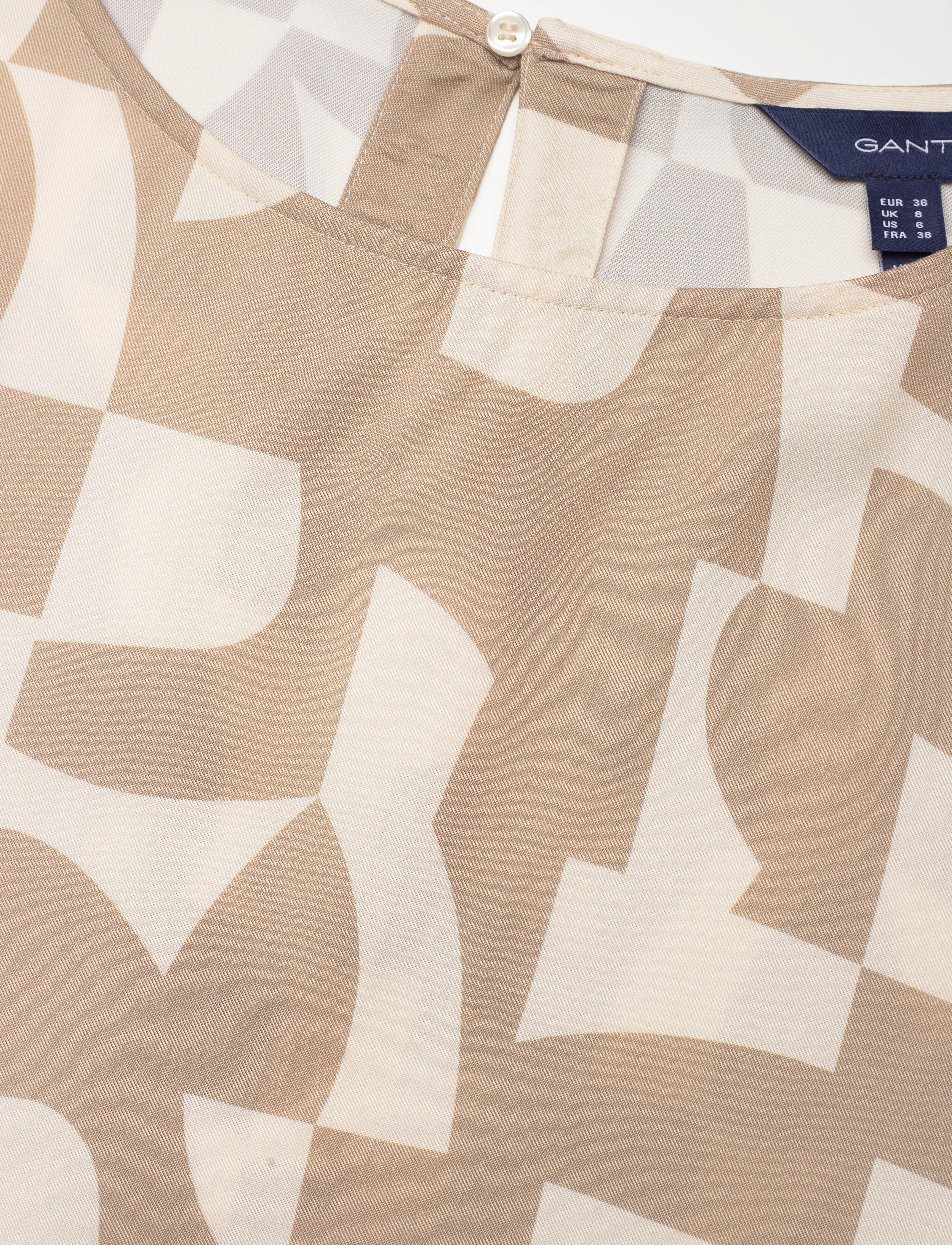 GANT - D2. GEOMETRIC SS TOP - hazelwood beige - 2