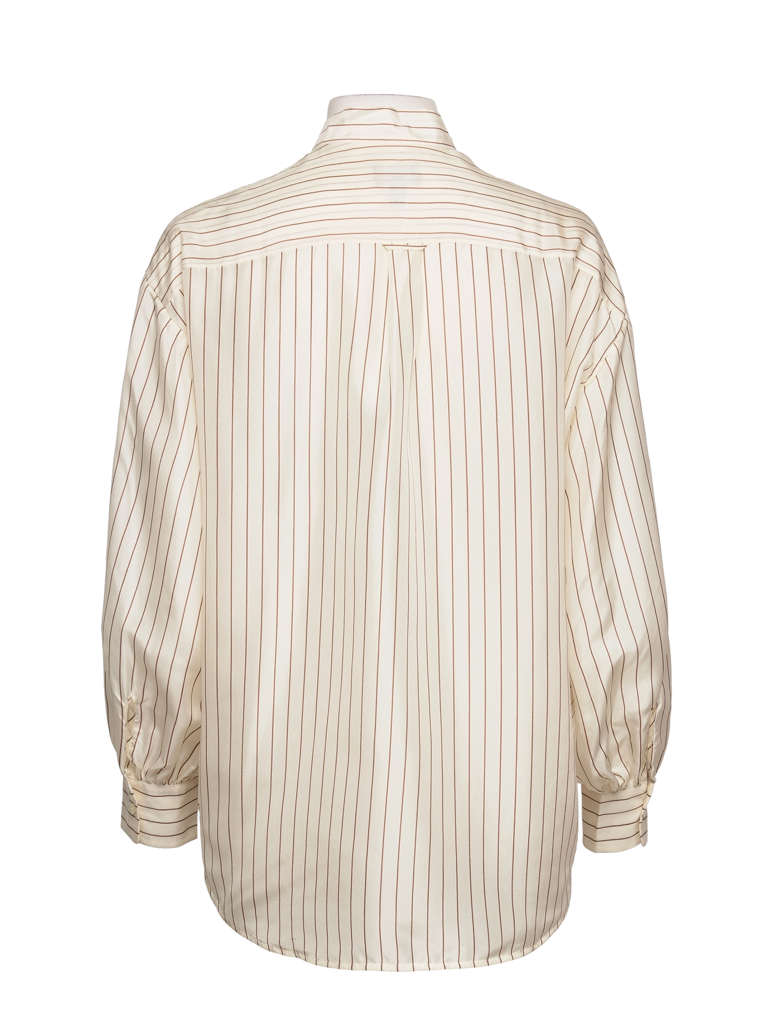 GANT - D2. SILK PINSTRIPE BOW SHIRT - linen - 1
