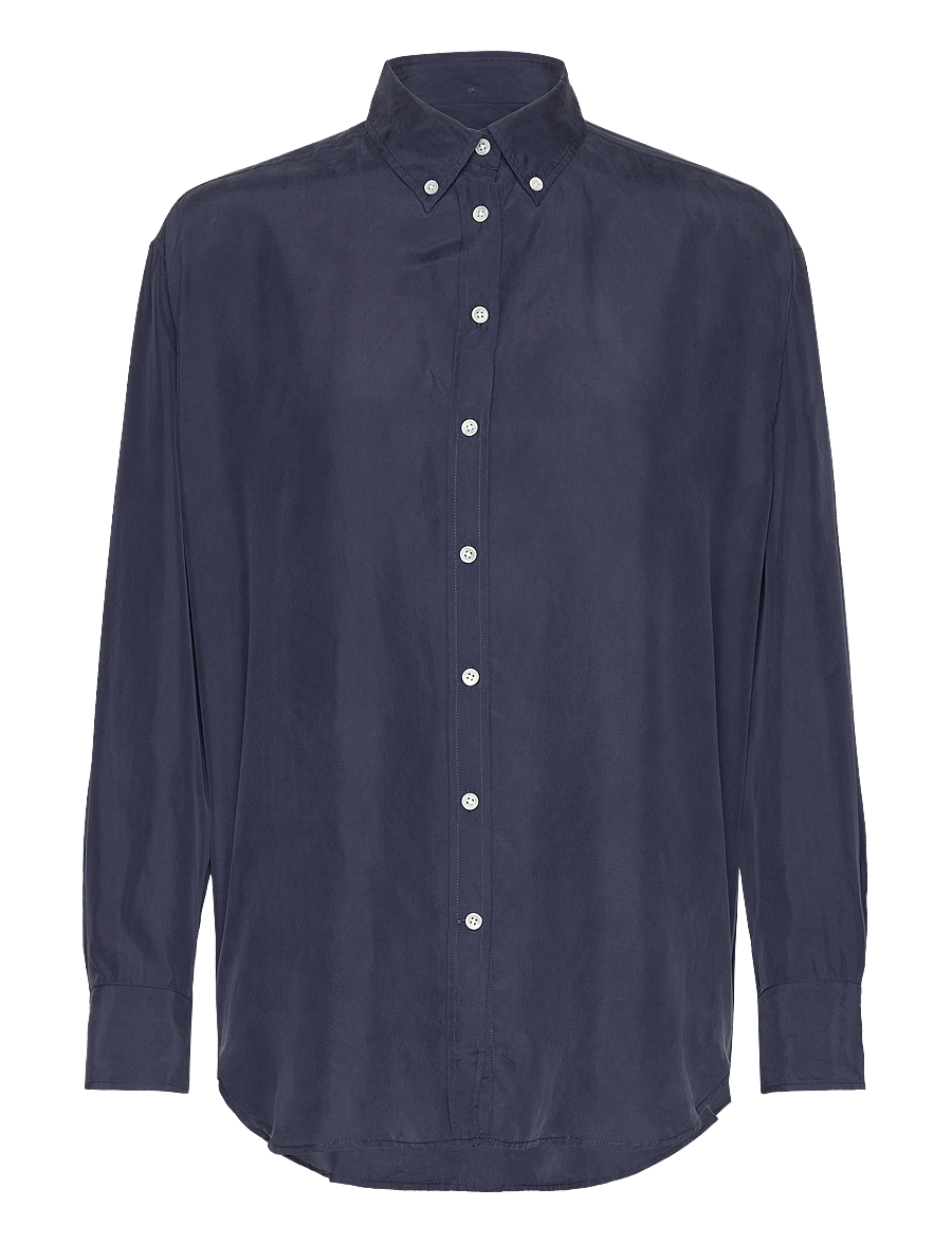 Gant - RELAXED SILK SHIRT - langärmlige hemden - classic blue - 0