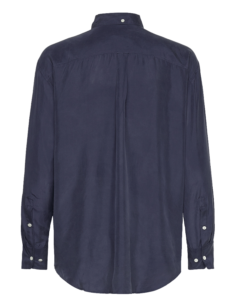 GANT - RELAXED SILK SHIRT - långärmade skjortor - classic blue - 1
