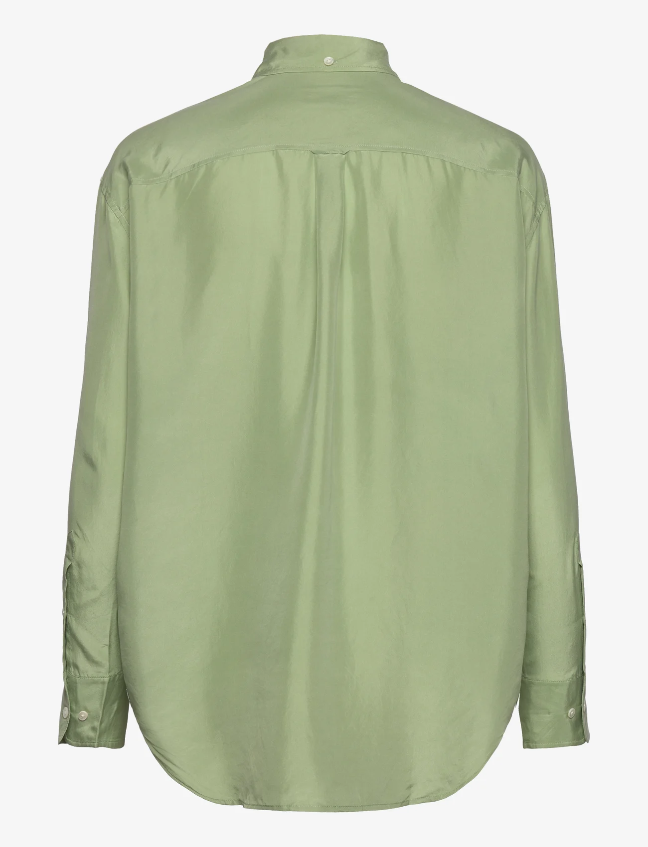 GANT - RELAXED SILK SHIRT - long-sleeved shirts - eucalyptus green - 1