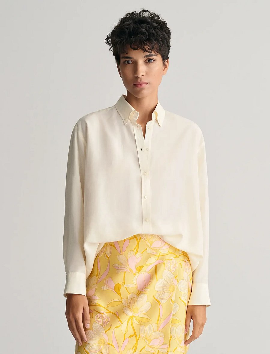 Gant - RELAXED SILK SHIRT - langärmlige hemden - linen - 0