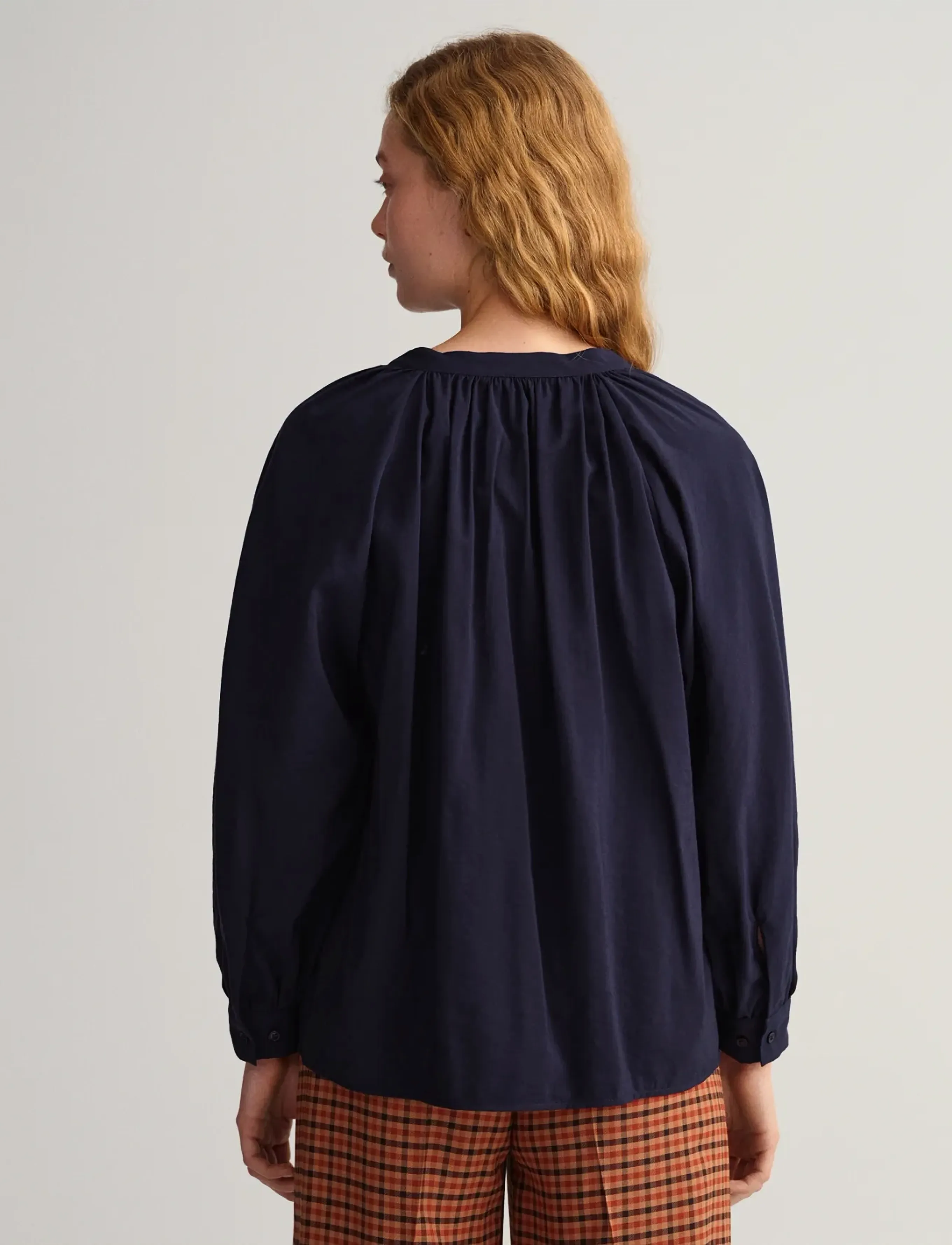 Gant - D1. STAND COLLAR BLOUSE - langærmede bluser - evening blue - 3