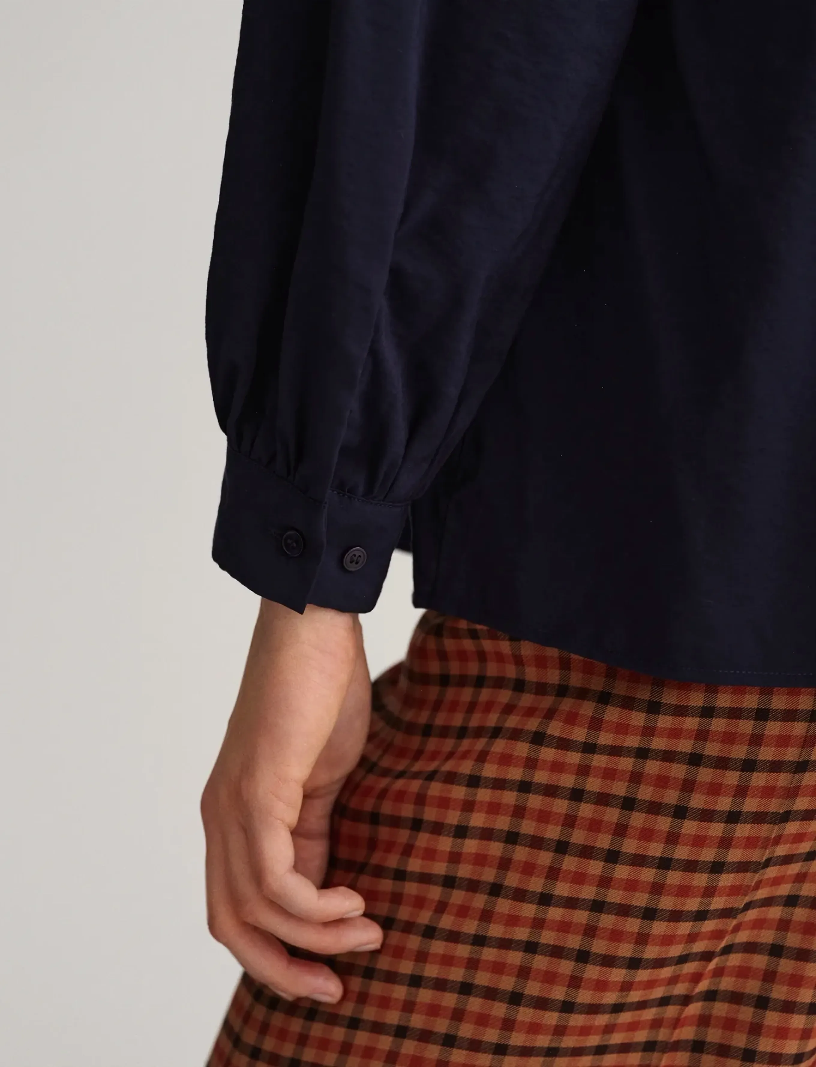 Gant - D1. STAND COLLAR BLOUSE - langærmede bluser - evening blue - 4