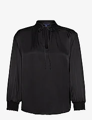 GANT - D1. STAND COLLAR POP OVER BLOUSE - long-sleeved blouses - ebony black - 0