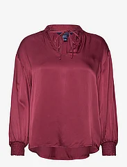GANT - D1. STAND COLLAR POP OVER BLOUSE - long-sleeved blouses - plumped red - 0