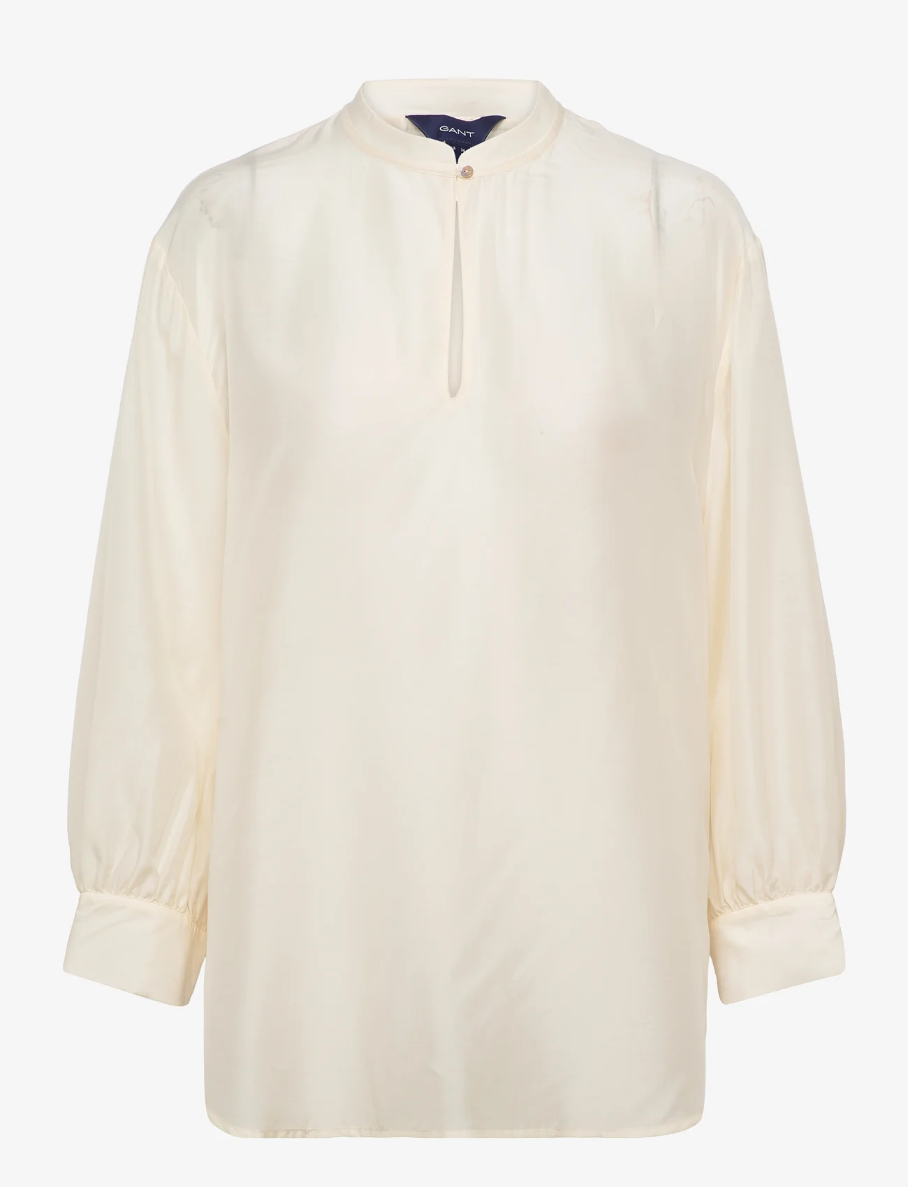 GANT - D2. LYOCELL SILK POP OVER BLOUSE - long-sleeved blouses - linen - 0