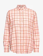 D2. RELAXED CHECK FLANNEL SHIRT - SILVER PEONY