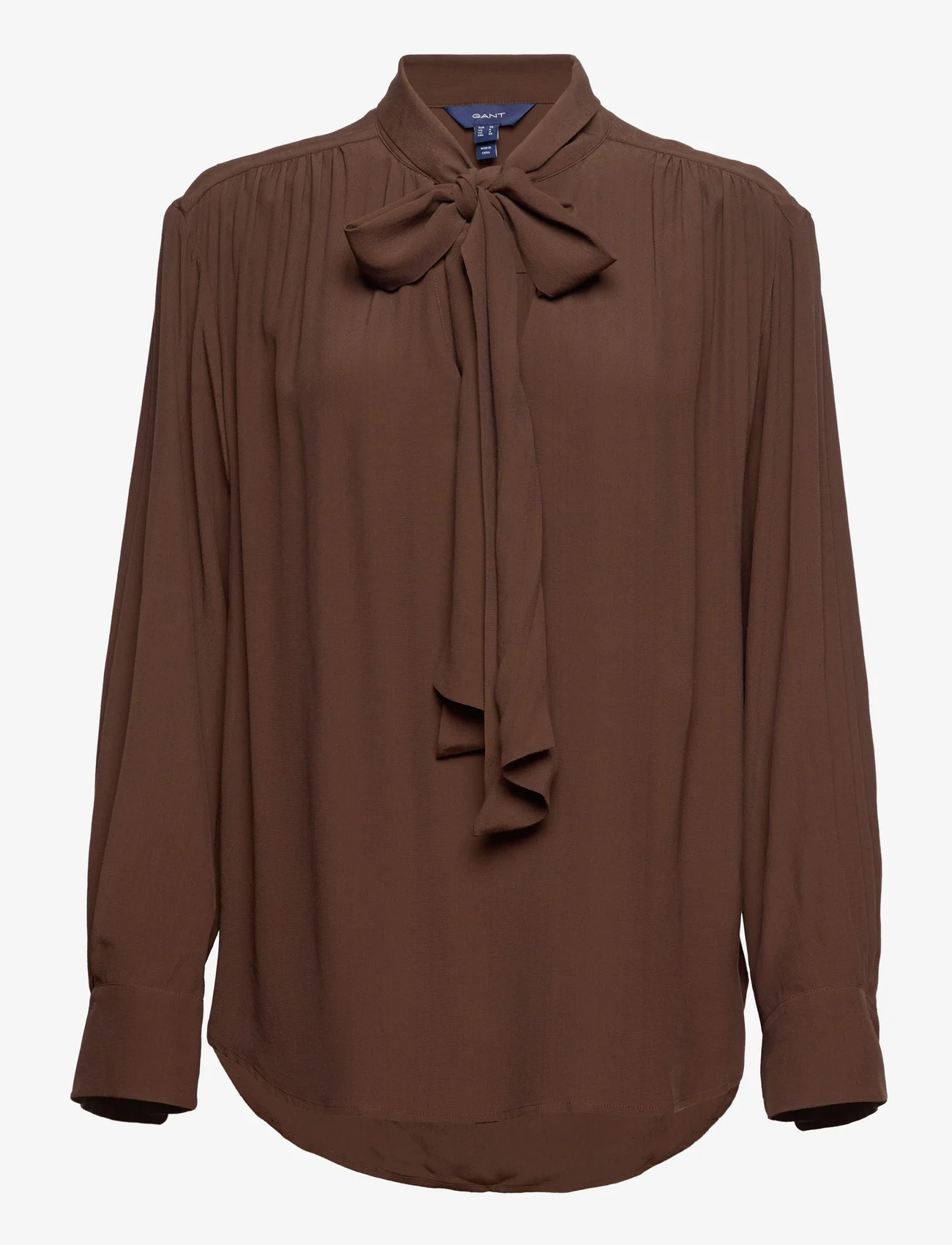 GANT - D2. BOW BLOUSE - long-sleeved blouses - rich brown - 0
