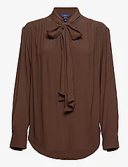 GANT - D2. BOW BLOUSE - long-sleeved blouses - rich brown - 0