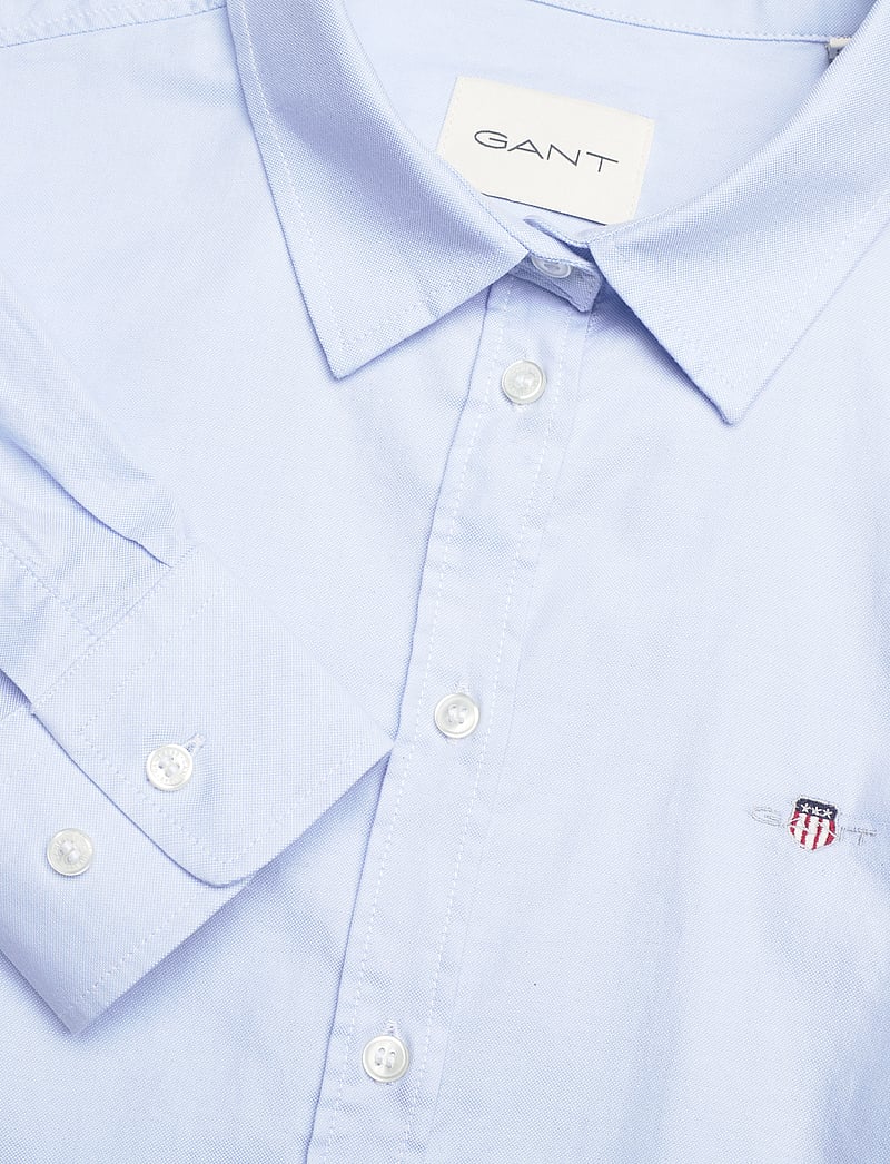 GANT - SLIM STRETCH OXFORD SHIRT - langärmlige hemden - light blue - 5