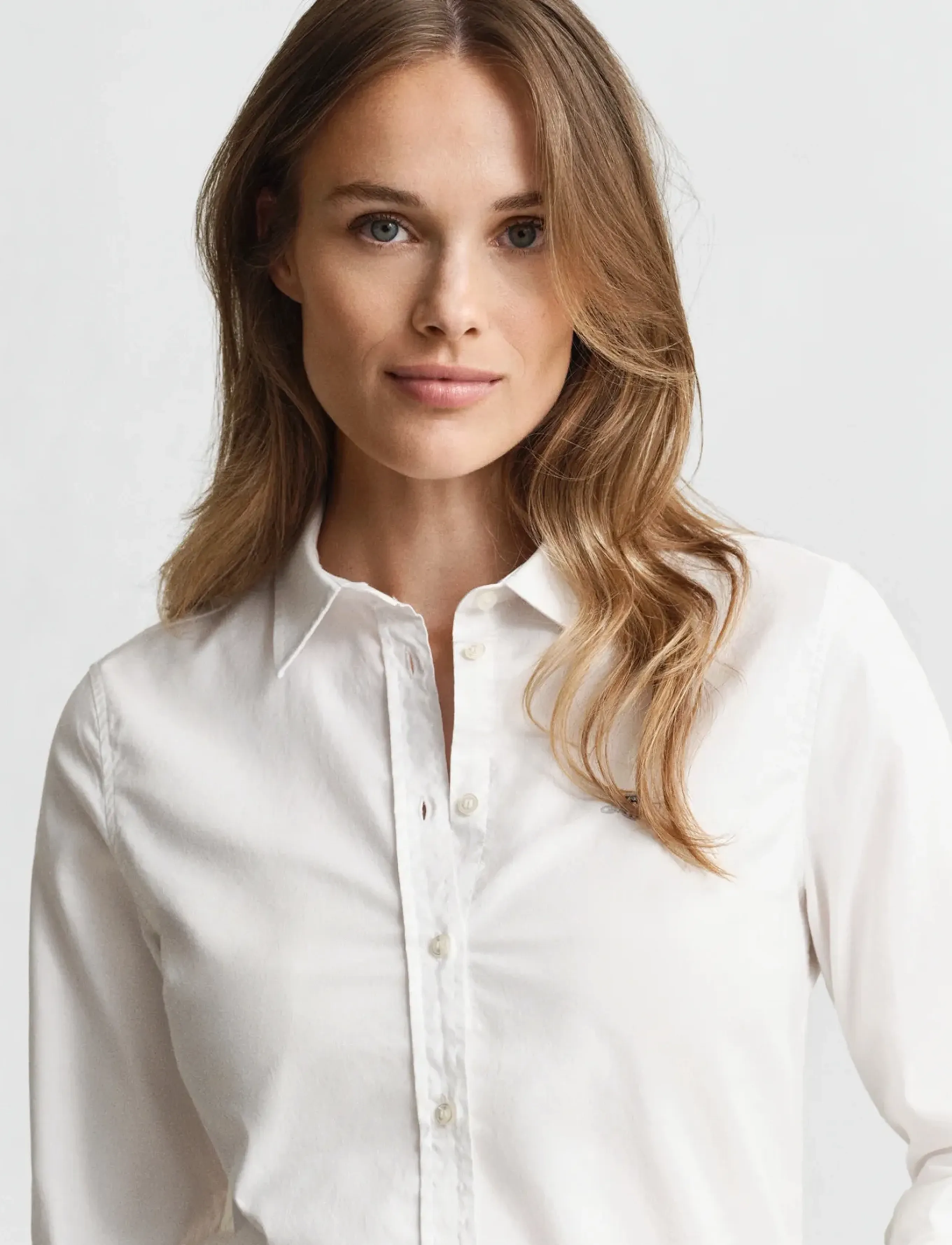 Gant - SLIM STRETCH OXFORD SHIRT - langermede skjorter - white - 4