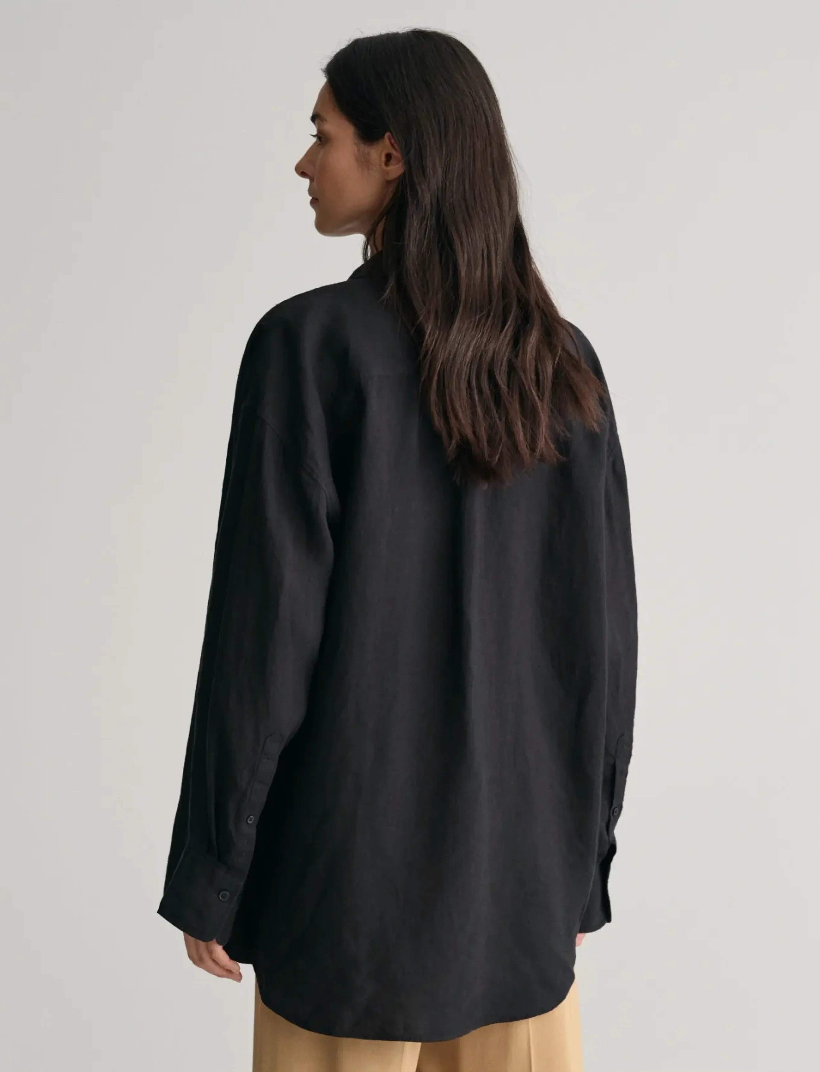 Gant - OS LINEN SHIRT - linneskjortor - ebony black - 3