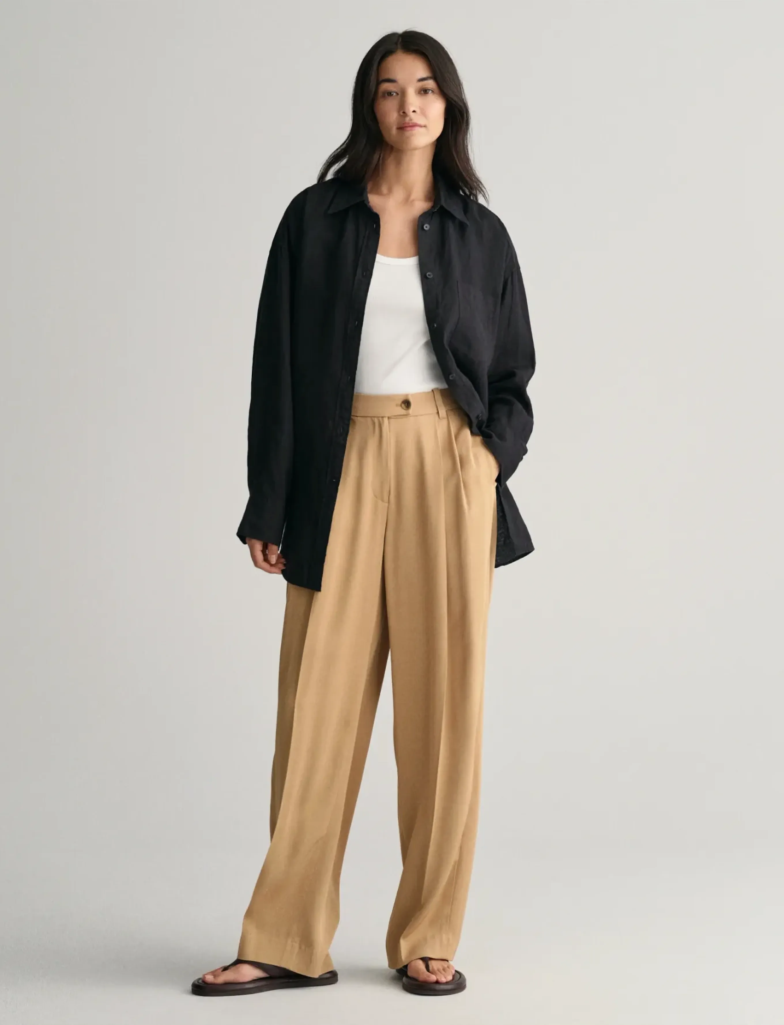 Gant - OS LINEN SHIRT - linneskjortor - ebony black - 5