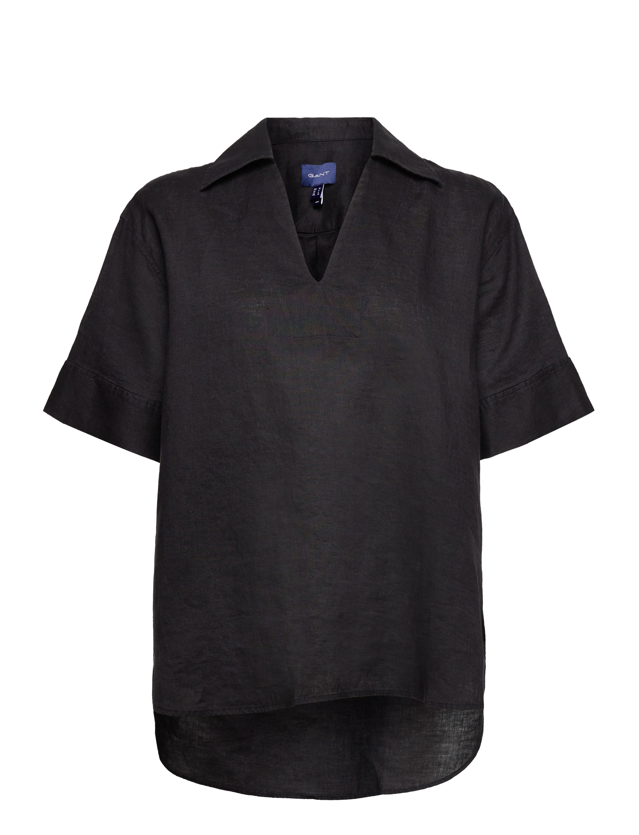 GANT Rel Pop Over Linen Ss Shirt Schwarz - 34 - Damen