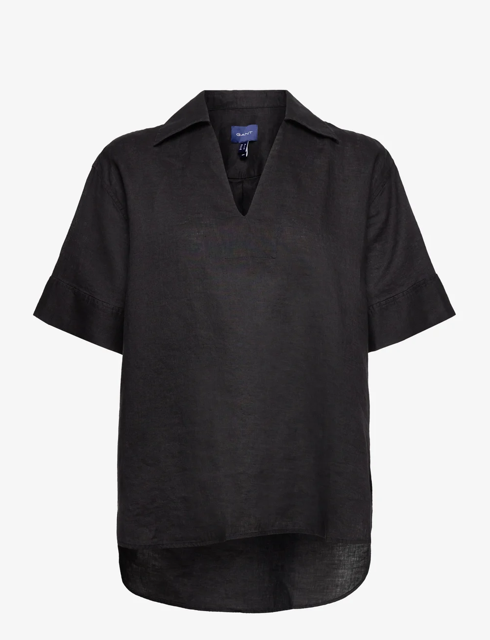 GANT - REL POP OVER LINEN SS SHIRT - leinenhemden - ebony black - 0
