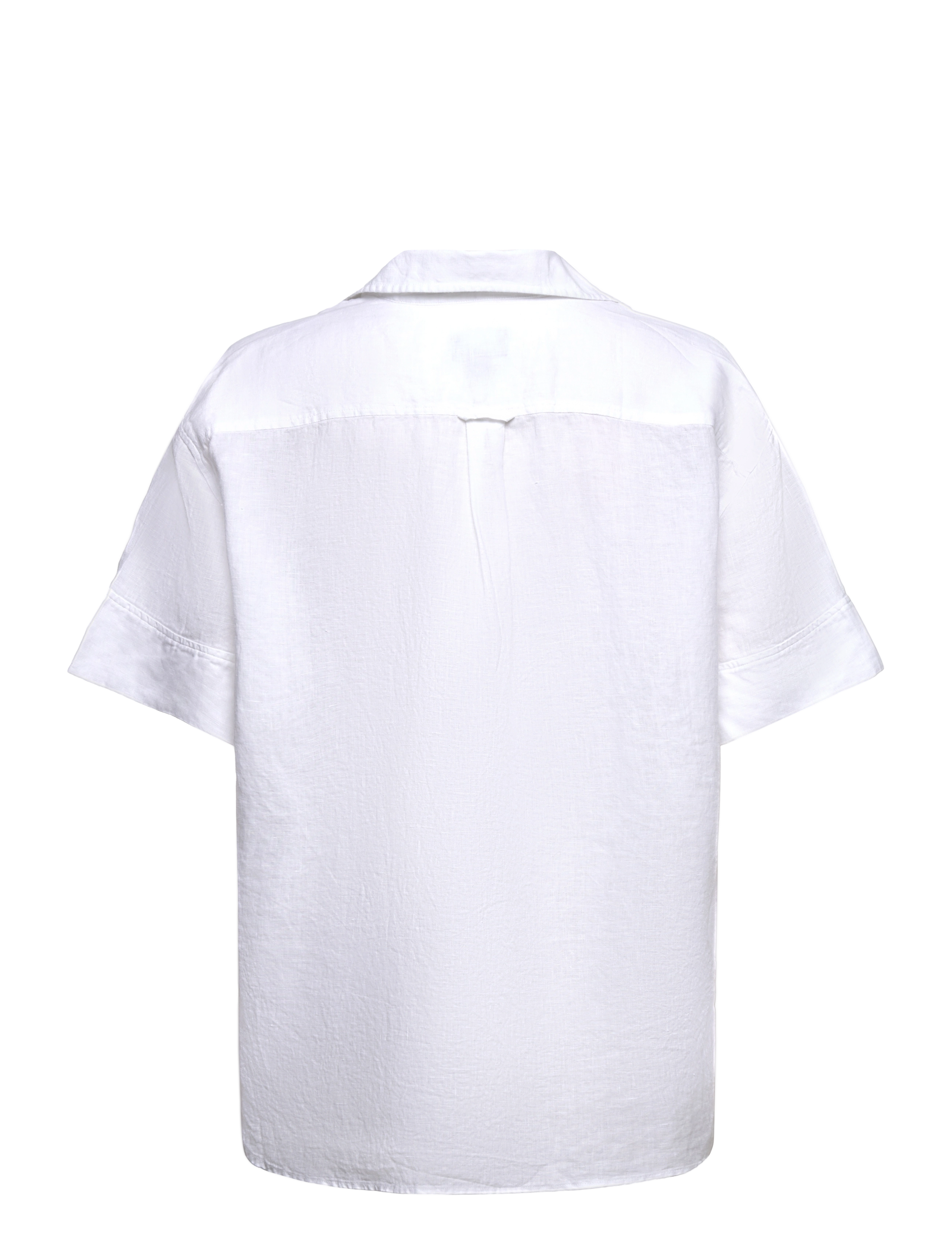 Gant - REL POP OVER LINEN SS SHIRT - hørskjorter - white - 1