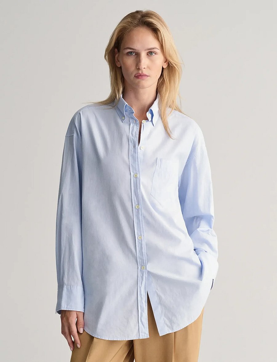 Gant - OS LUXURY OXFORD BD SHIRT - muted blue - 0