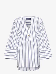GANT - RELAXED POPOVER STRIPED SHIRT - overhemden met lange mouwen - white - 0