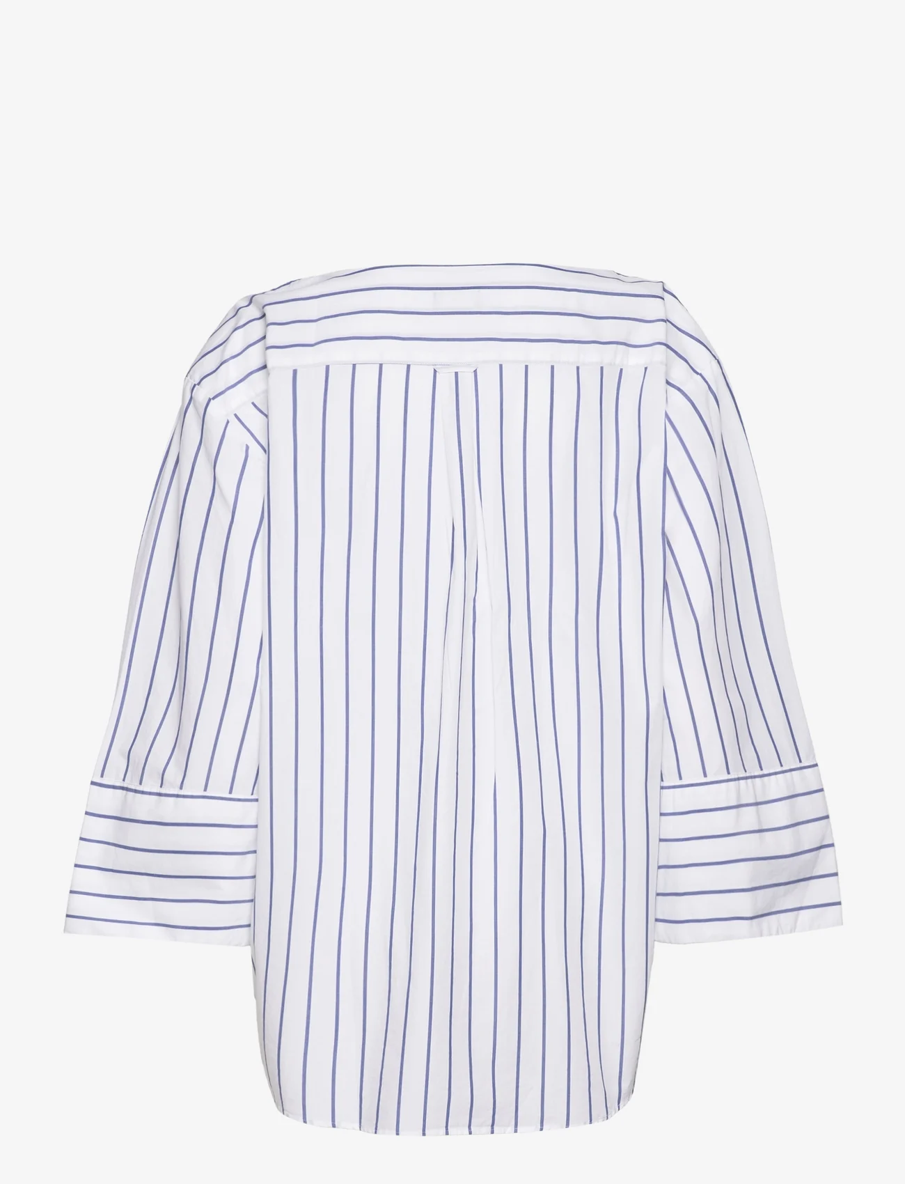 GANT - RELAXED POPOVER STRIPED SHIRT - long-sleeved shirts - white - 1