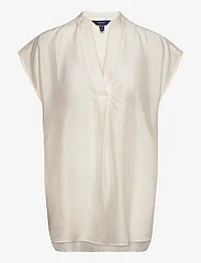 GANT - REL SLEEVELESS STAND COLLAR BLOUSE - short-sleeved blouses - linen - 0