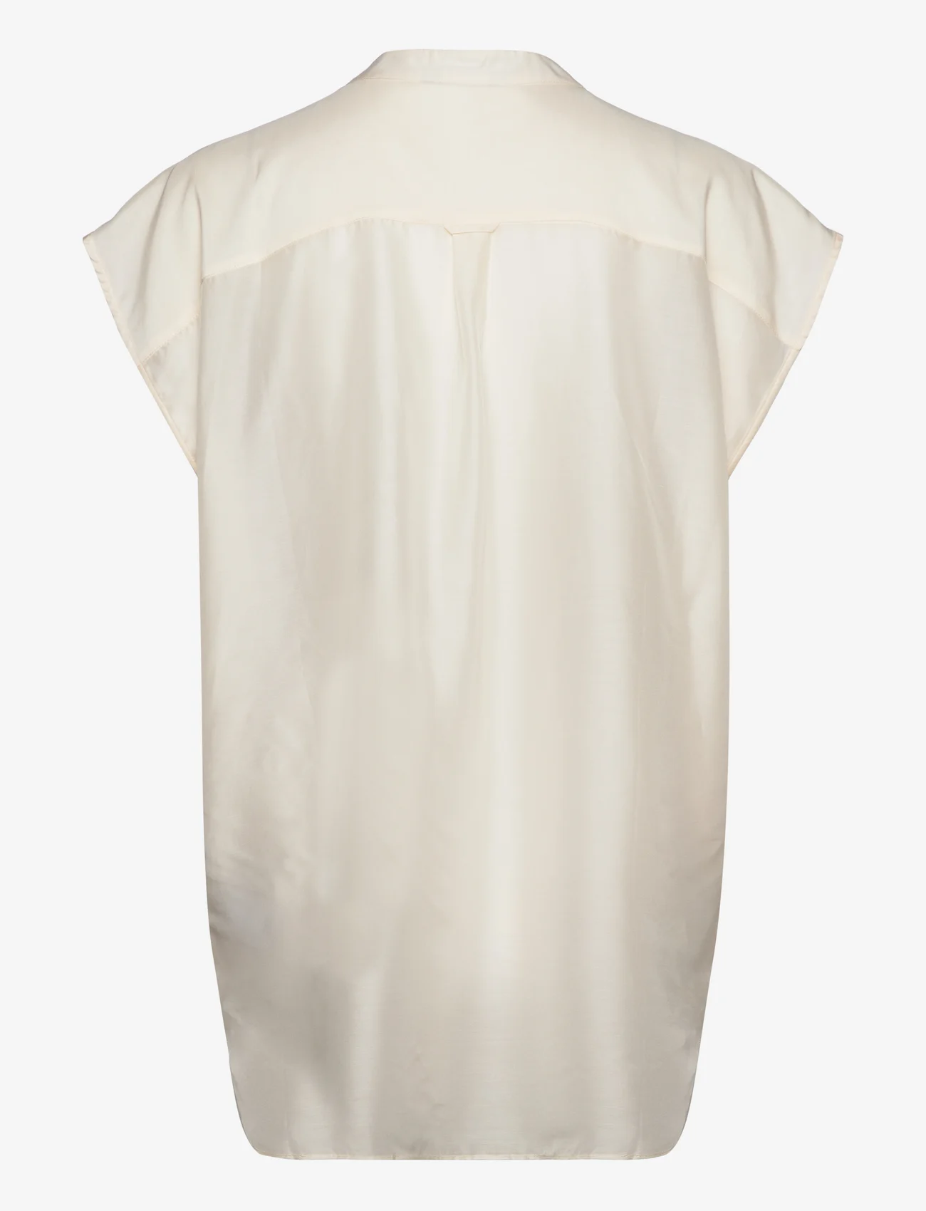 GANT - REL SLEEVELESS STAND COLLAR BLOUSE - short-sleeved blouses - linen - 1
