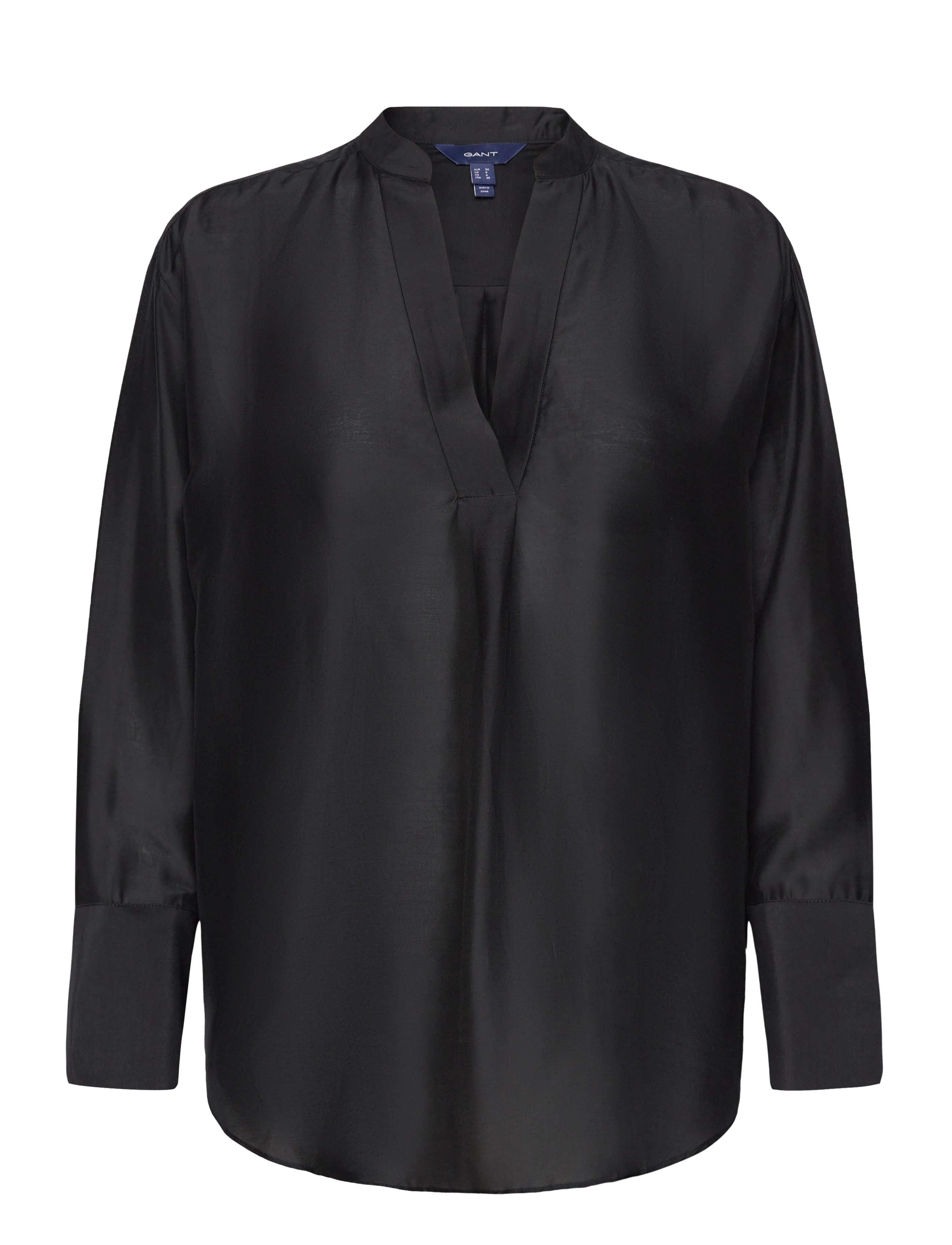 Gant RELAXED STAND COLLAR BLOUSE - Bluser - EBONY BLACK / black