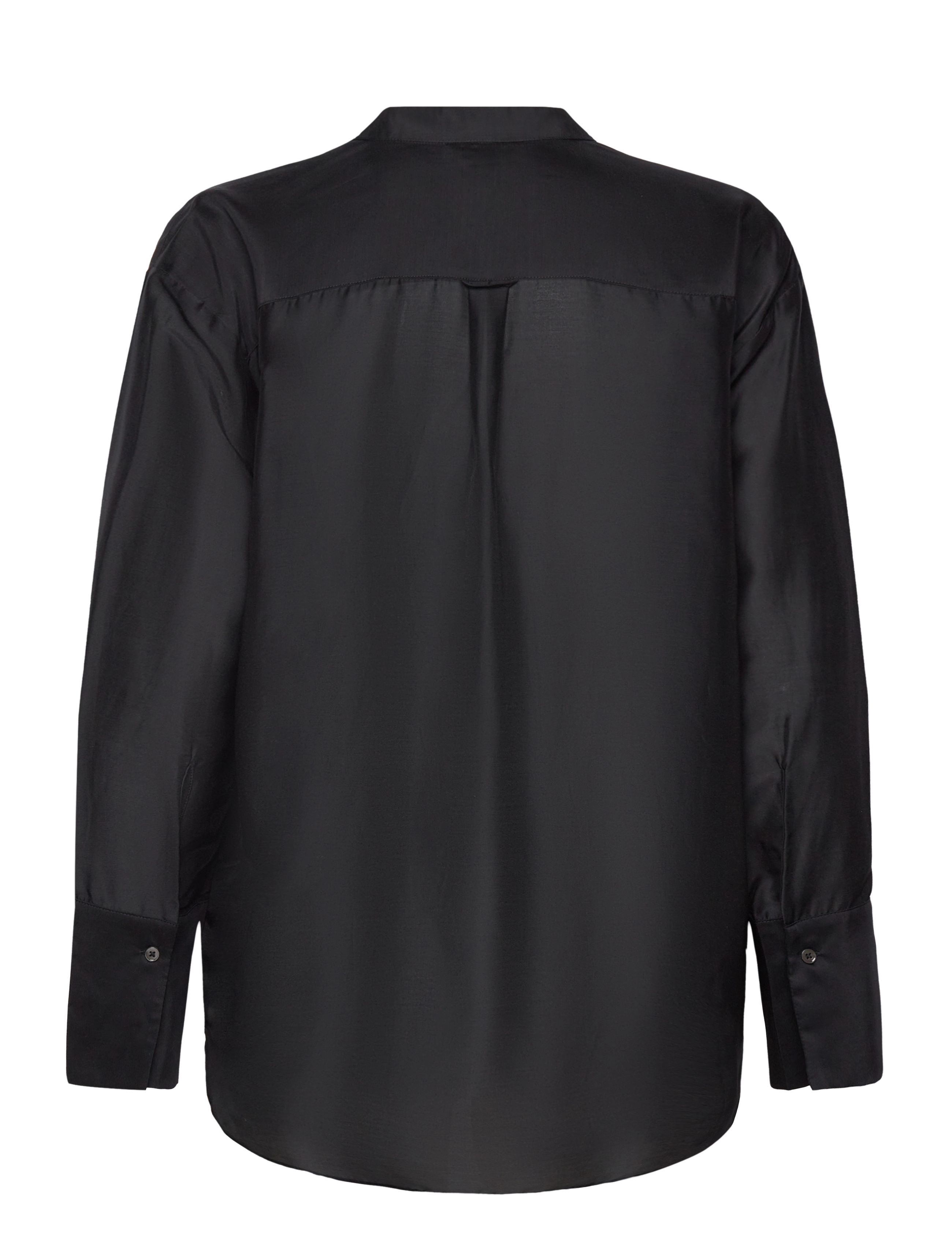 Gant - RELAXED STAND COLLAR BLOUSE - långärmade blusar - ebony black - 2