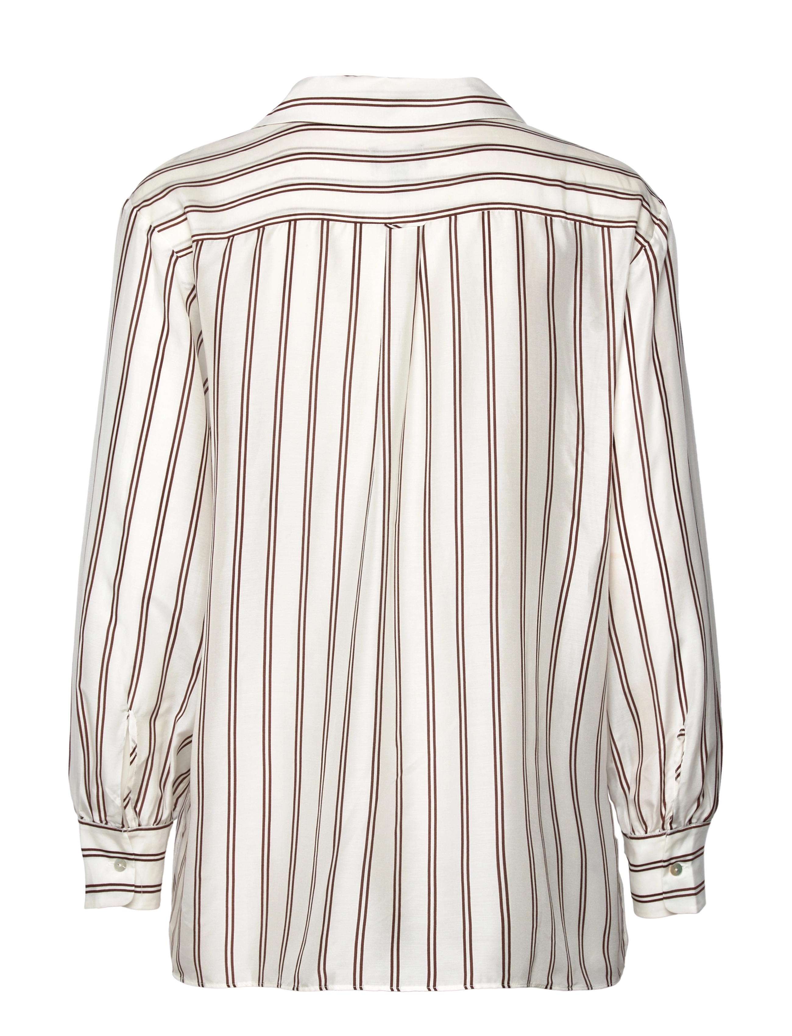 GANT - REL V-NECK STRIPE BLOUSE - eggshell - 1