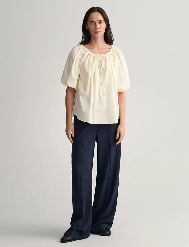 Gant - GATHERED BLOUSE - langærmede bluser - cream - 5