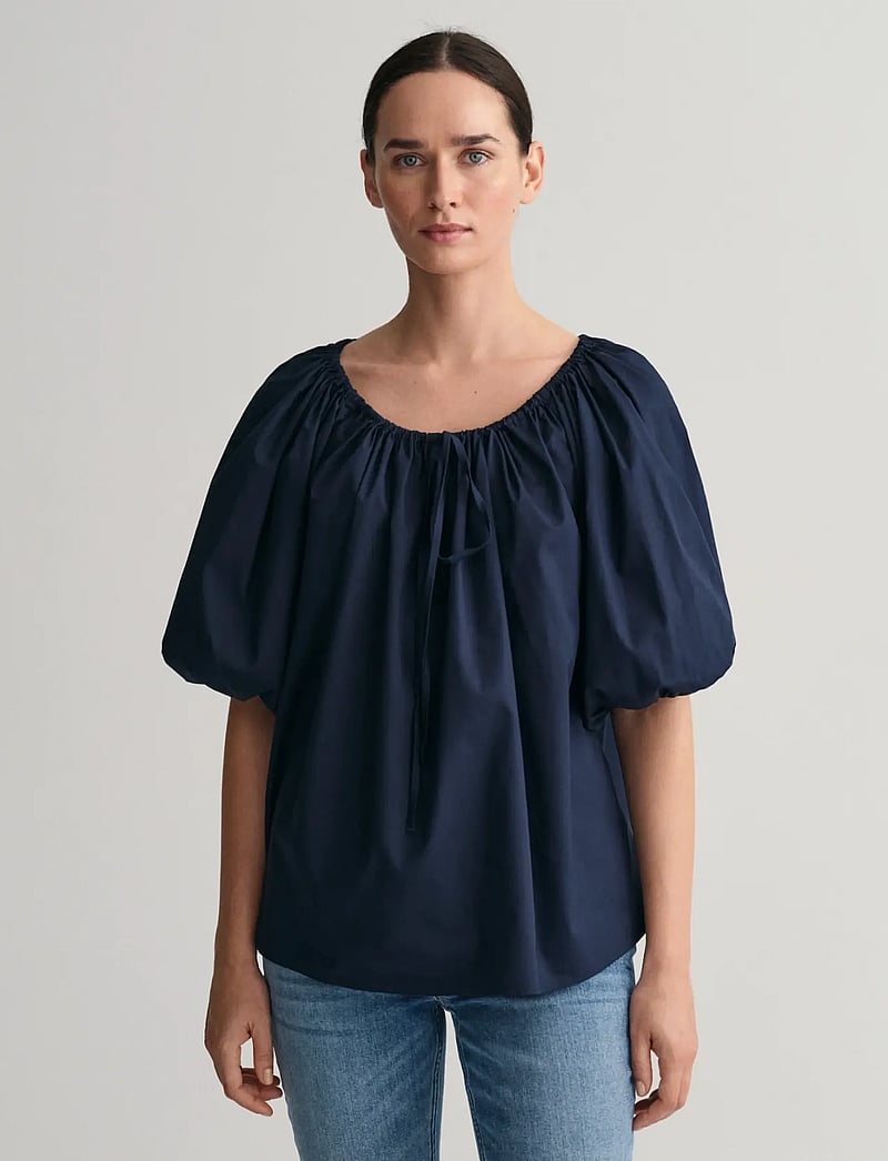 Gant - GATHERED BLOUSE - langærmede bluser - evening blue - 0
