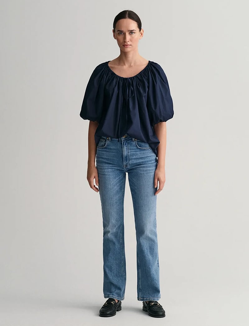 Gant - GATHERED BLOUSE - langærmede bluser - evening blue - 5