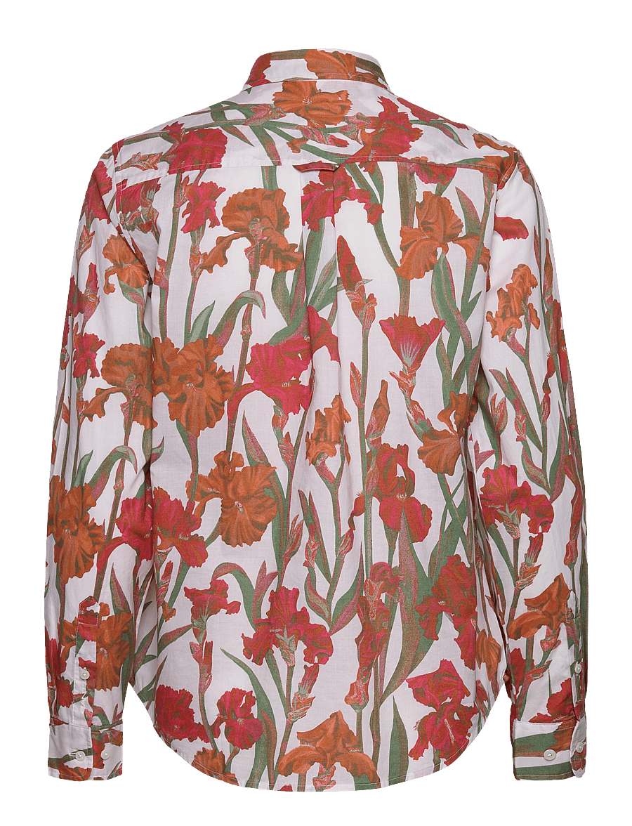 GANT - REGULAR IRIS PRINT COT VOILE SHIRT - eggshell - 1