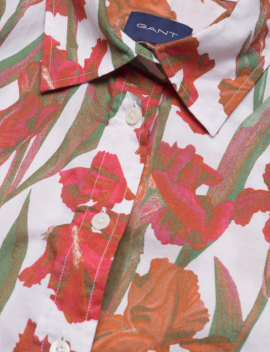 GANT - REGULAR IRIS PRINT COT VOILE SHIRT - eggshell - 2