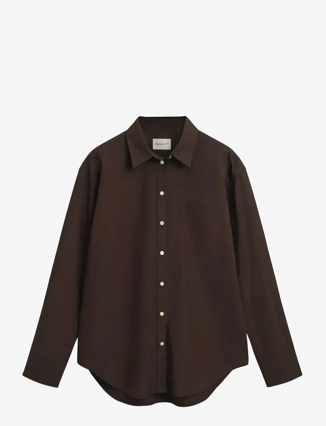 GANT - REL CLASSIC POPLIN SHIRT - långärmade skjortor - deep brown - 1